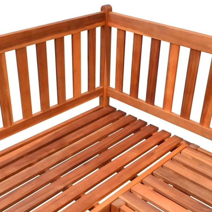 Banc D'angle De Jardin Acacia Massif Clair Tulak – Image 3