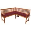Banc D'angle De Jardin Avec Coussins 150cm Bois D'acacia Massif 23