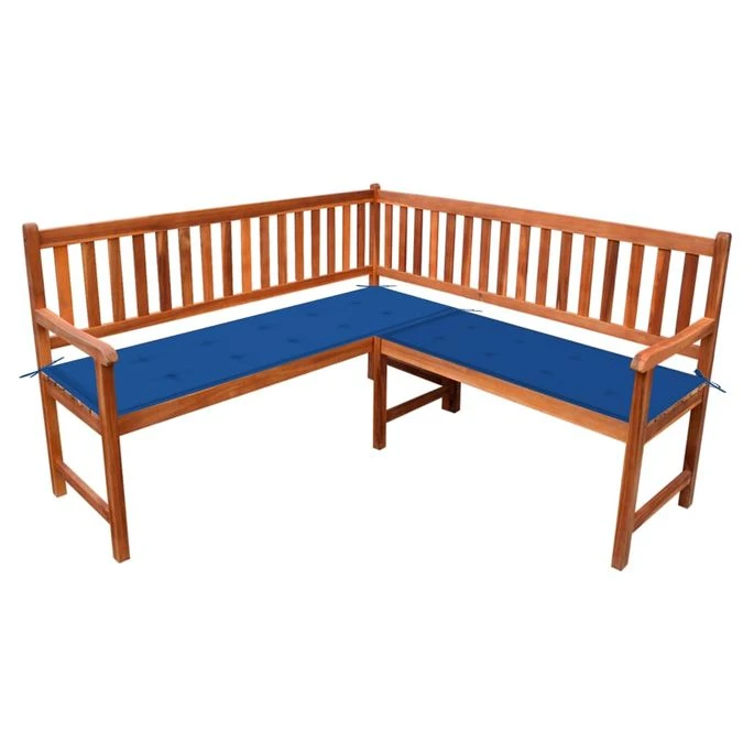 Banc D'angle De Jardin Avec Coussins 150cm Bois D'acacia Massif 6