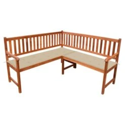 Banc D'angle De Jardin Avec Coussins 150cm Bois D'acacia Massif 25