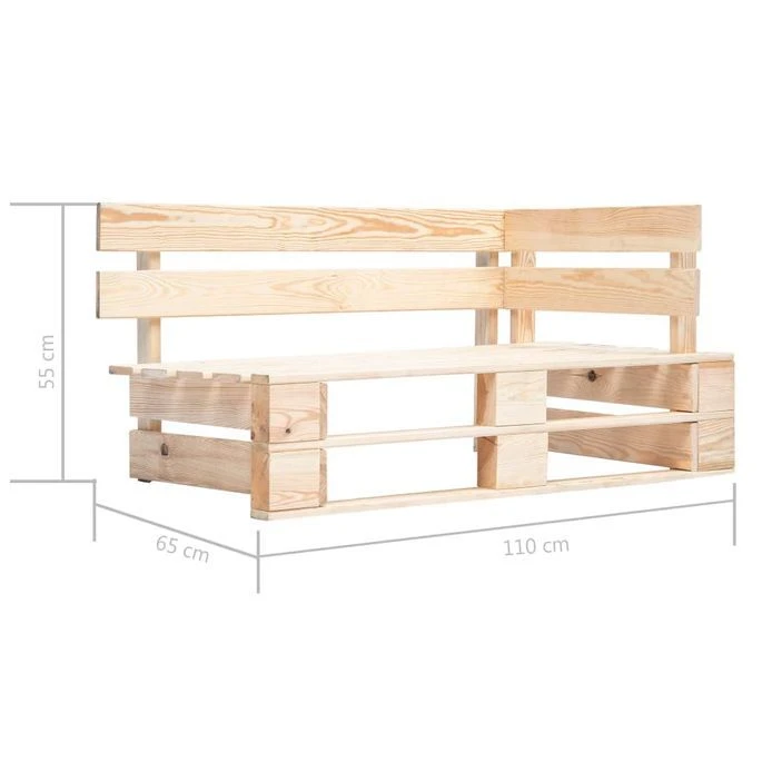 Banc D'angle Palette De Jardin Bois – Image 5
