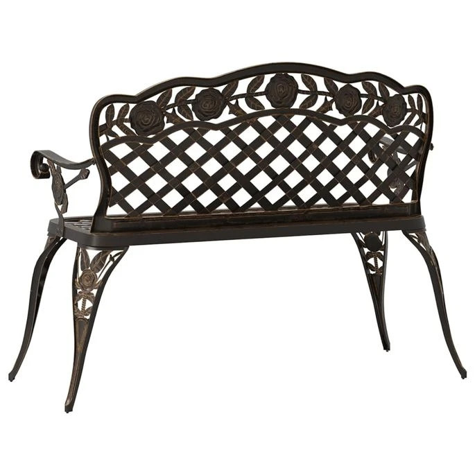 Banc De Jardin 108 Cm Aluminium Coulé Bronze – Image 5