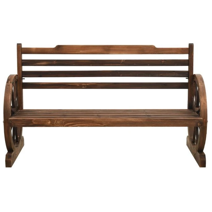 Banc De Jardin 112 Cm Bois De Sapin Massif – Image 2