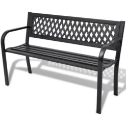 Banc De Jardin 118 Cm Acier Noir