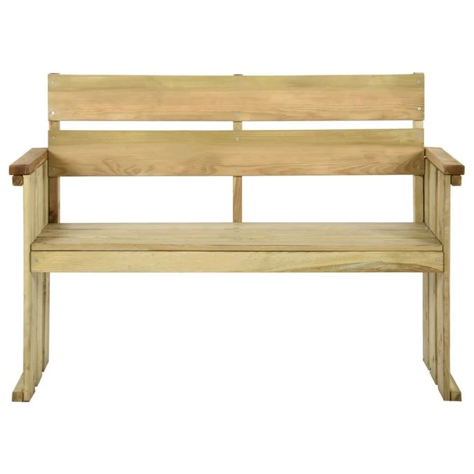 Banc De Jardin 121 Cm Bois De Pin Imprégné – Image 2