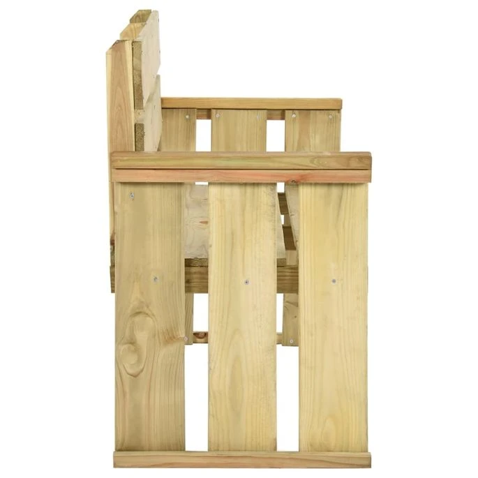Banc De Jardin 121 Cm Bois De Pin Imprégné – Image 3