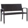 Banc De Jardin 122 Cm Résine Tressée Marron