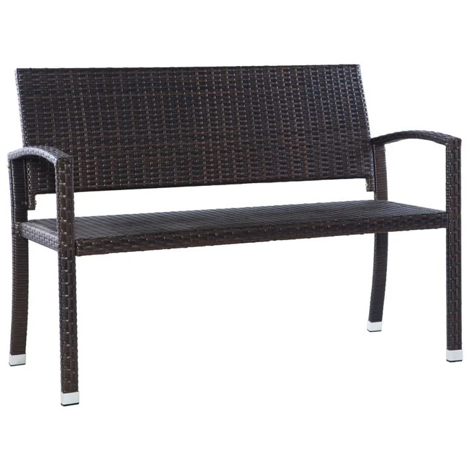 Banc De Jardin 122 Cm Résine Tressée Marron