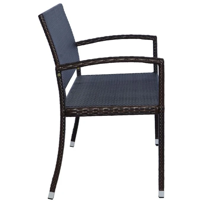 Banc De Jardin 122 Cm Résine Tressée Marron – Image 3