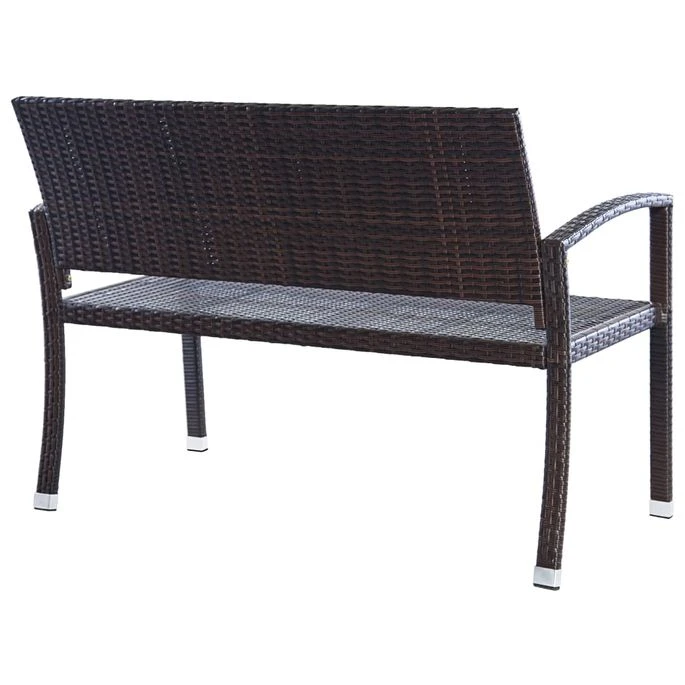 Banc De Jardin 122 Cm Résine Tressée Marron – Image 4