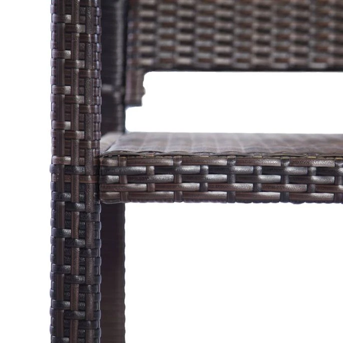 Banc De Jardin 122 Cm Résine Tressée Marron – Image 5