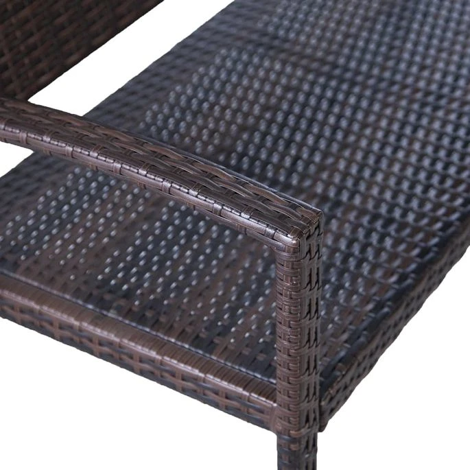 Banc De Jardin 122 Cm Résine Tressée Marron – Image 6