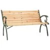 Banc De Jardin 123 Cm Fonte Et Bois De Sapin Massif