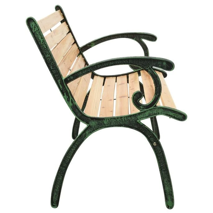 Banc De Jardin 123 Cm Fonte Et Bois De Sapin Massif – Image 3