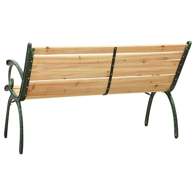 Banc De Jardin 123 Cm Fonte Et Bois De Sapin Massif – Image 4