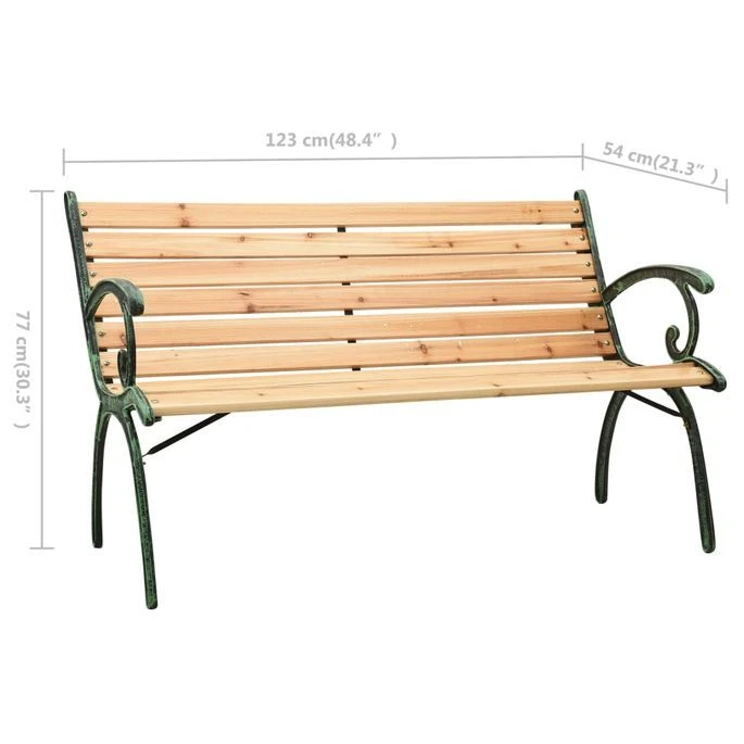 Banc De Jardin 123 Cm Fonte Et Bois De Sapin Massif – Image 6