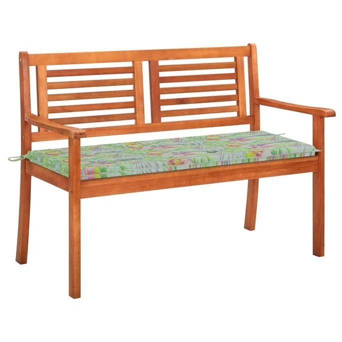 Banc De Jardin 2 Places Avec Coussin 120 Cm Bois D'eucalyptus 18