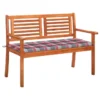 Banc De Jardin 2 Places Avec Coussin 120 Cm Bois D'eucalyptus 19