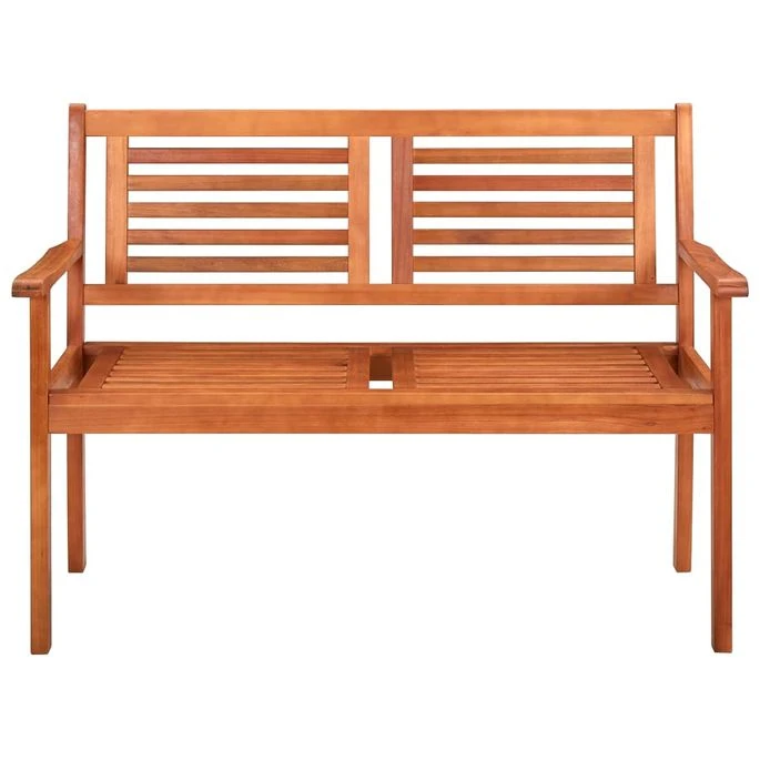 Banc De Jardin 2 Places Avec Coussin 120 Cm Bois D'eucalyptus 15 – Image 3