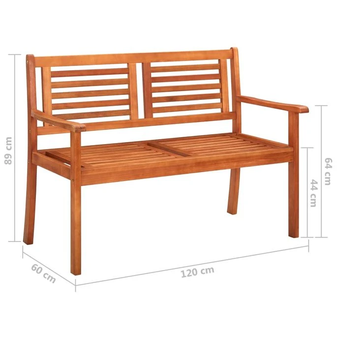 Banc De Jardin 2 Places Avec Coussin 120 Cm Bois D'eucalyptus 15 – Image 11