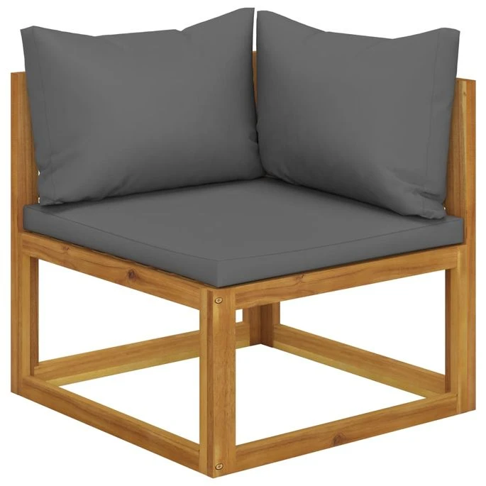 Banc De Jardin à 2 Places Avec Coussins Gris Foncé – Image 2