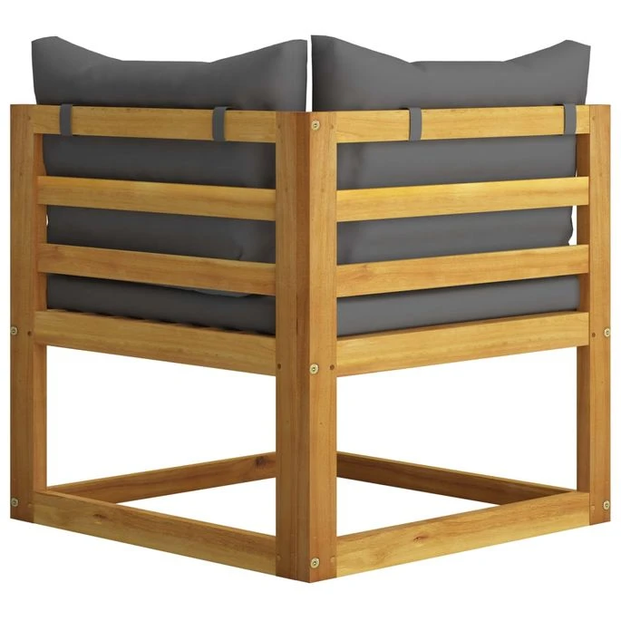 Banc De Jardin à 2 Places Avec Coussins Gris Foncé – Image 5