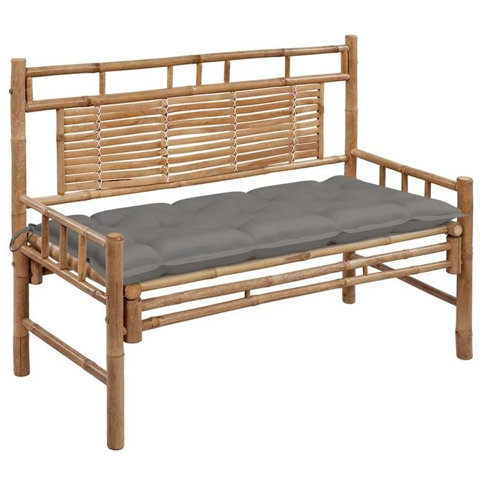 Banc De Jardin Avec Coussin 120 Cm Bambou 21