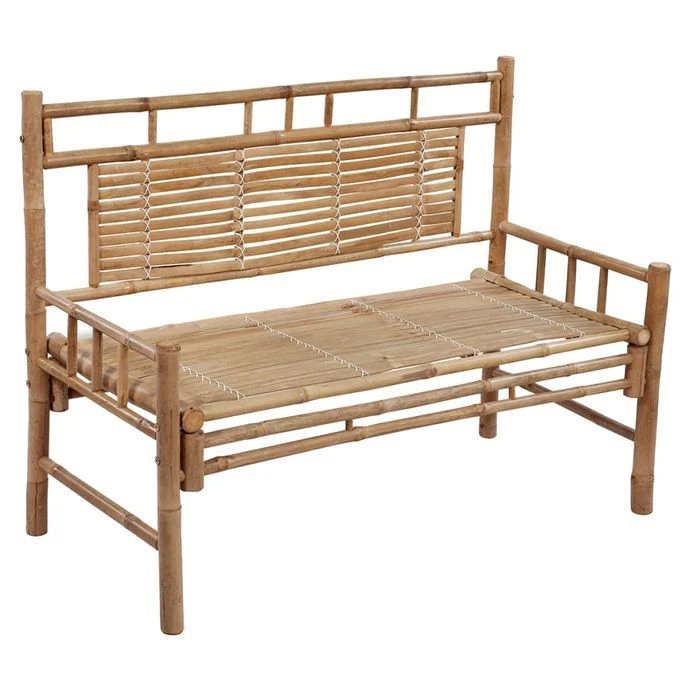 Banc De Jardin Avec Coussin 120 Cm Bambou 12 – Image 2