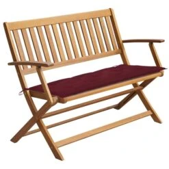 Banc De Jardin Avec Coussin 120 Cm Bois D'acacia Massif 18