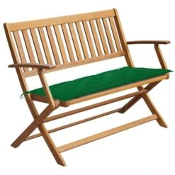 Banc De Jardin Avec Coussin 120 Cm Bois D'acacia Massif 16