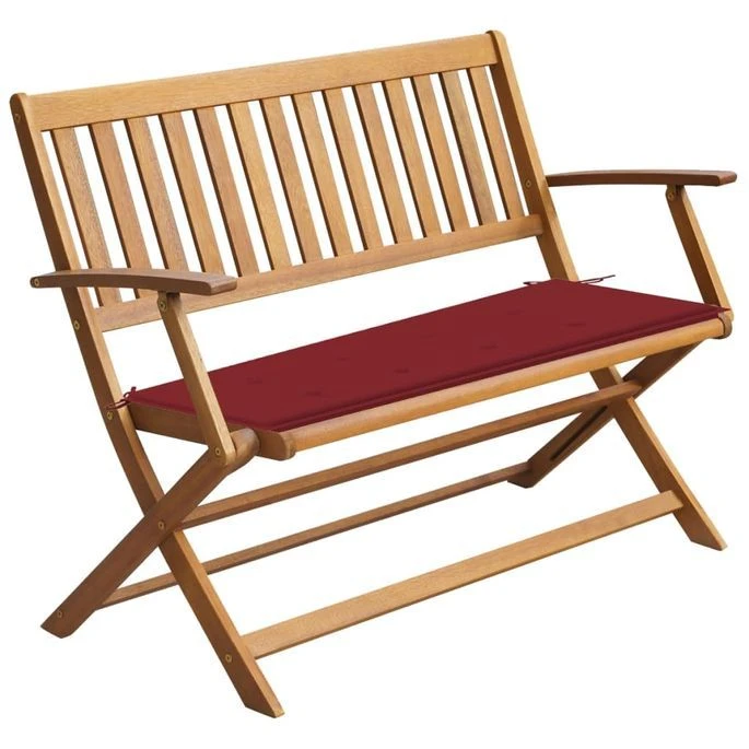 Banc De Jardin Avec Coussin 120 Cm Bois D'acacia Massif 6