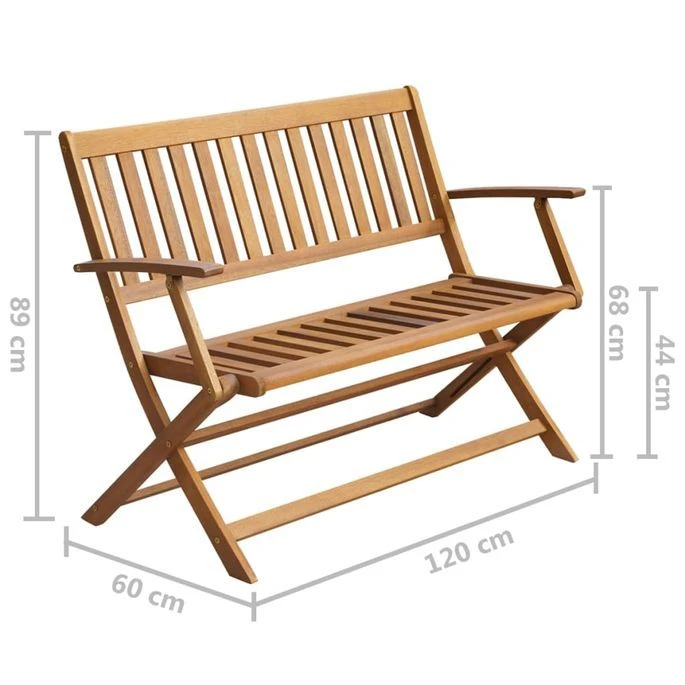 Banc De Jardin Avec Coussin 120 Cm Bois D'acacia Massif 6 – Image 8