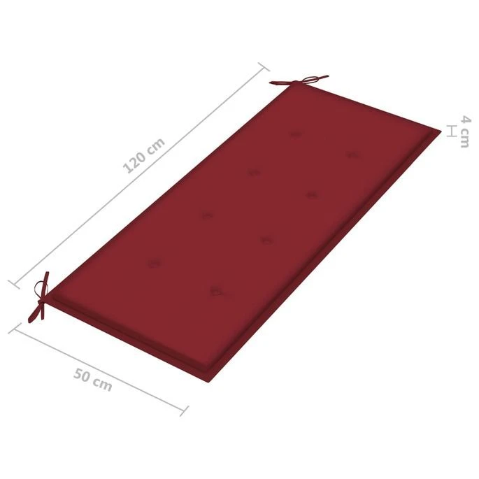 Banc De Jardin Avec Coussin 120 Cm Bois D'acacia Massif 6 – Image 9