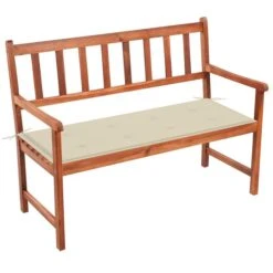 Banc De Jardin Avec Coussin 120 Cm Bois D'acacia Massif 31