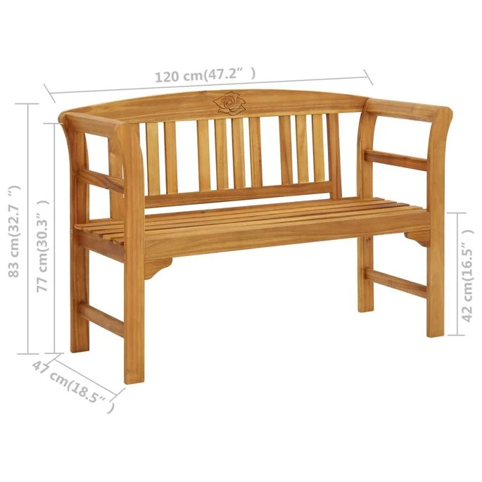 Banc De Jardin Avec Coussin 120 Cm Bois D'acacia Massif 66 – Image 9
