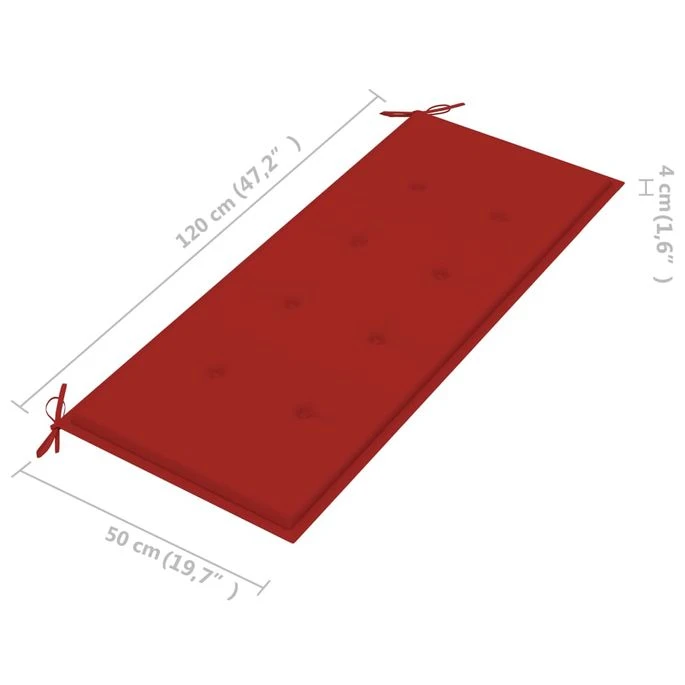 Banc De Jardin Avec Coussin 120 Cm Bois D'acacia Massif 66 – Image 10