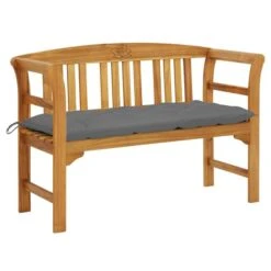 Banc De Jardin Avec Coussin 120 Cm Bois D'acacia Massif 71