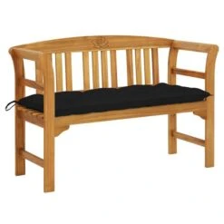Banc De Jardin Avec Coussin 120 Cm Bois D'acacia Massif 59