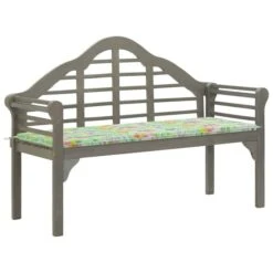Banc De Jardin Avec Coussin 135 Cm Bois D'acacia Massif Gris 16