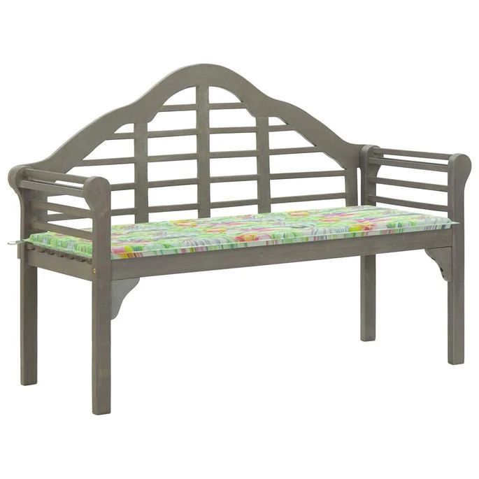Banc De Jardin Avec Coussin 135 Cm Bois D'acacia Massif Gris 16