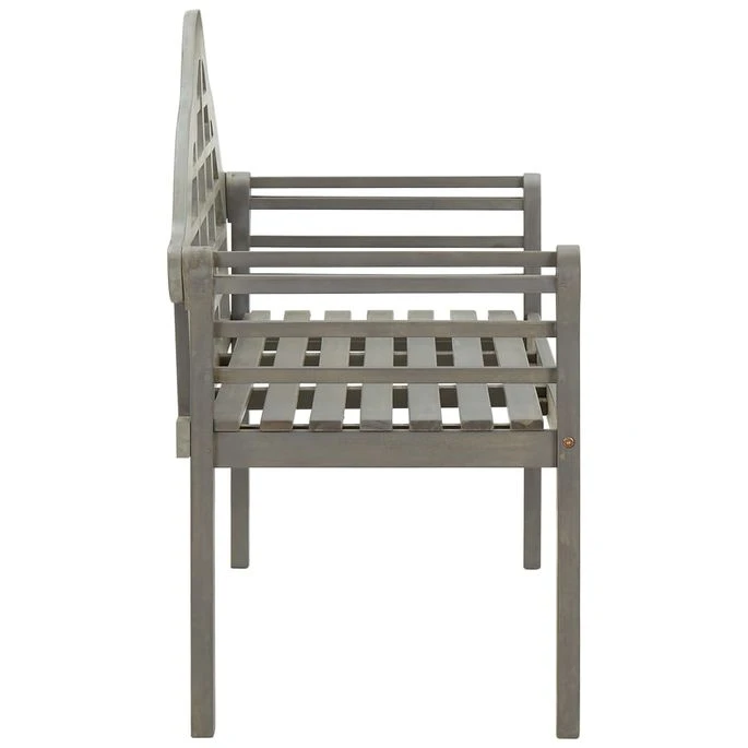 Banc De Jardin Avec Coussin 135 Cm Bois D'acacia Massif Gris 16 – Image 4