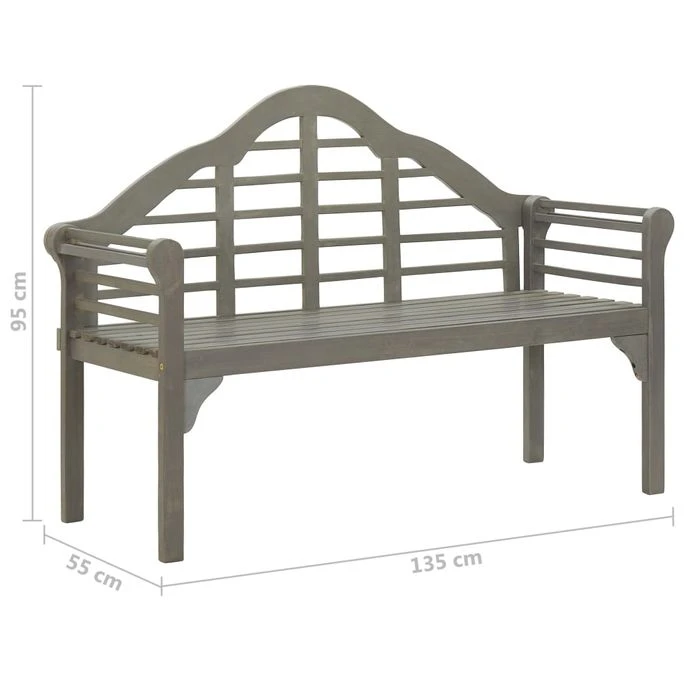 Banc De Jardin Avec Coussin 135 Cm Bois D'acacia Massif Gris 16 – Image 10