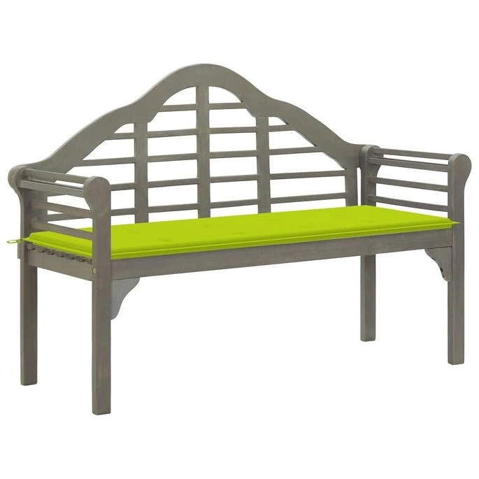 Banc De Jardin Avec Coussin 135 Cm Bois D'acacia Massif Gris 15