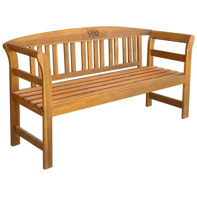 Banc De Jardin Avec Coussin 157 Cm Bois D'acacia Massif 3 – Image 2