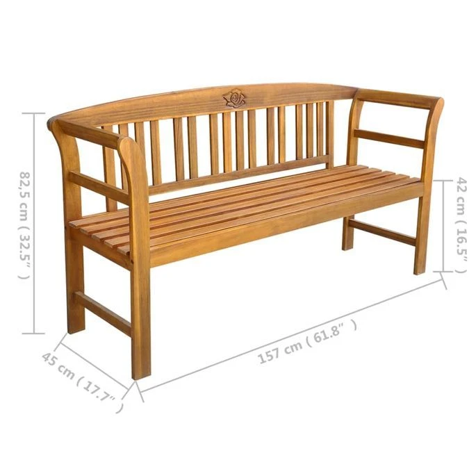Banc De Jardin Avec Coussin 157 Cm Bois D'acacia Massif 3 – Image 10