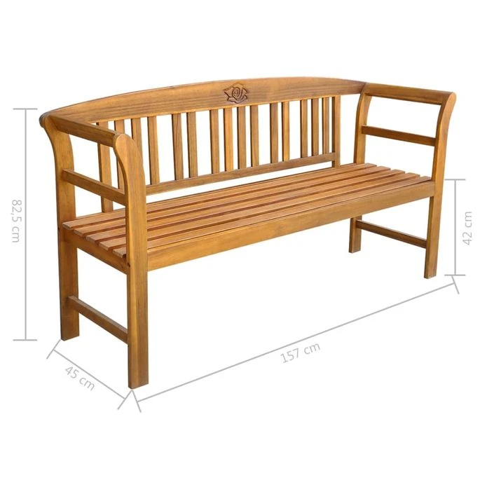 Banc De Jardin Avec Coussin 157 Cm Bois D'acacia Massif 13 – Image 8