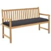Banc De Jardin Avec Coussin Anthracite 150 Cm Teck Massif 4