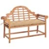 Banc De Jardin Avec Coussin Beige 120 Cm Bois De Teck Massif 4