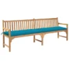 Banc De Jardin Avec Coussin Bleu Clair 240 Cm Teck Massif