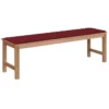Banc De Jardin Avec Coussin Rouge Bordeaux 150 Cm Teck Massif 2